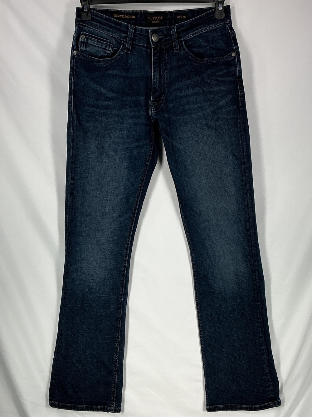 Buckle Outpost Dark Wash Stretch Mid Rise Bootcut Denim Blue Jeans 30 x 32